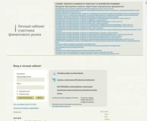 Личный кабинет участника финансового рынка банка россии