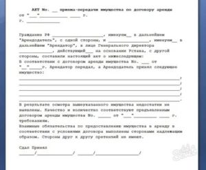 Акт передачи залогового имущества в счет погашения долга