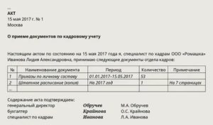 Передача документов при увольнении кадровика