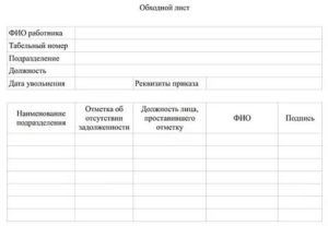 Обходной лист мвд скачать