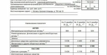 Упрощенный баланс для снт пример